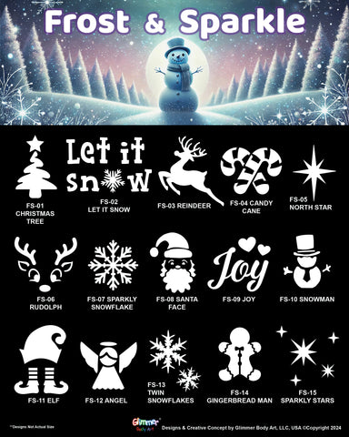 Frost & Sparkle Glitter Tattoo Stencil Set with Poster
